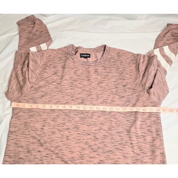 Carbon Sweatshirt Women's XL Pink & White Crewneck Long Sleeve Oversized - Picture 6 of 6